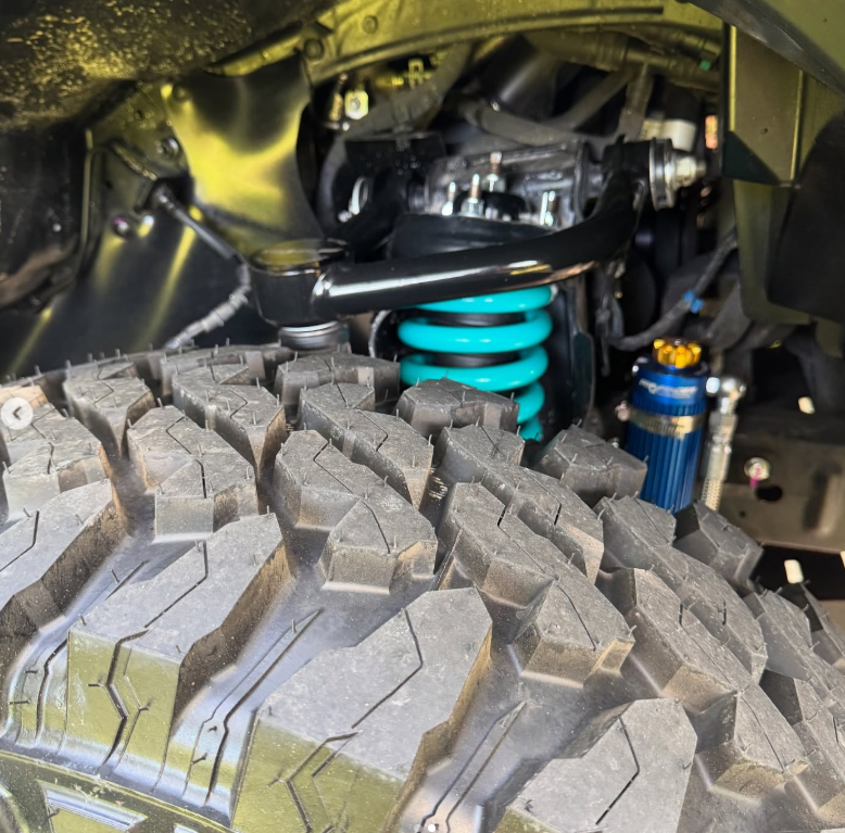 Suspension upgrade components fitted to a 4WD